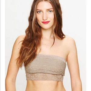 NWT Free People Lace trim Bandeau in Taupe
